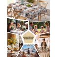 thumbnail image 5 of Orange Floral Table Cloth, Waterproof Tablecloth for Square Tables, Abstract Watercolor Flower Leaf Plant Reusable Washable Fabric Table Cover for Restaurant Kitchen Dining Tables 60"x60", 5 of 9