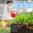 thumbnail image 5 of Dextrus Patio Metal Raised Garden Bed Kit, Large Outdoor Planter Box with 2 Gloves and Safe Edge Curling Design for Plants, Vegetables, and Flowers - 12x4x1ft,Black, 5 of 5