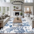 thumbnail image 3 of 6'x9' Area Rugs, Blue Coastal Indoor Outdoor Area Rug for Living Room Bedroom, Summer Nautical Ocean Beach Coral Fish Washable Bathroom Rugs Kitchen Floor Carpet Mats Home Decor Aesthetic, 3 of 8