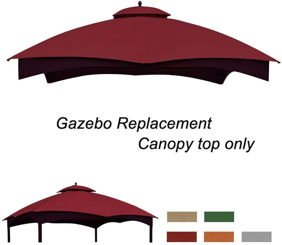 Eurmax Replacement Canopy Top for Lowe's Allen Roth 10X12 Gazebo Burgundy 
