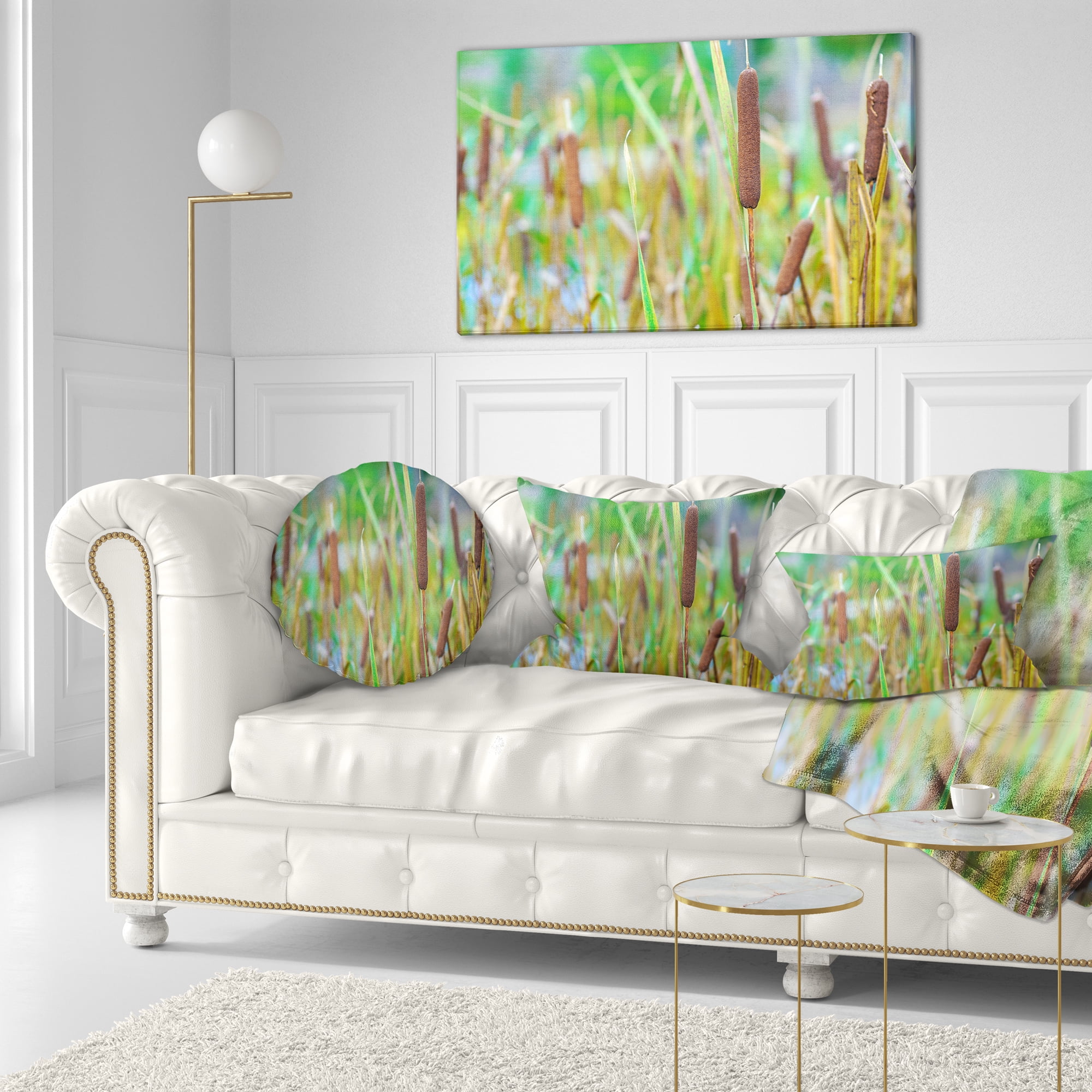 Designart The Reeds - Landscape Photography Throw Pillow - 12x20