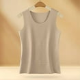 thumbnail image 4 of Sleeveless Fleece Thermal Top for Women - Cold Weather Warm Undershirt, Practical Base Layer & Thermal Underwear Tank Brown XXL, 4 of 9