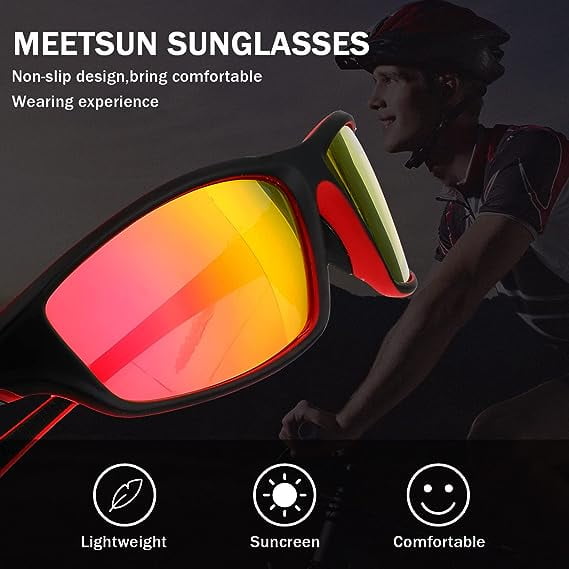 4 Pairs Men Polarized Sunglasses with UV Protection Driving Glasses Sports  for Sport Outdoor Activities 