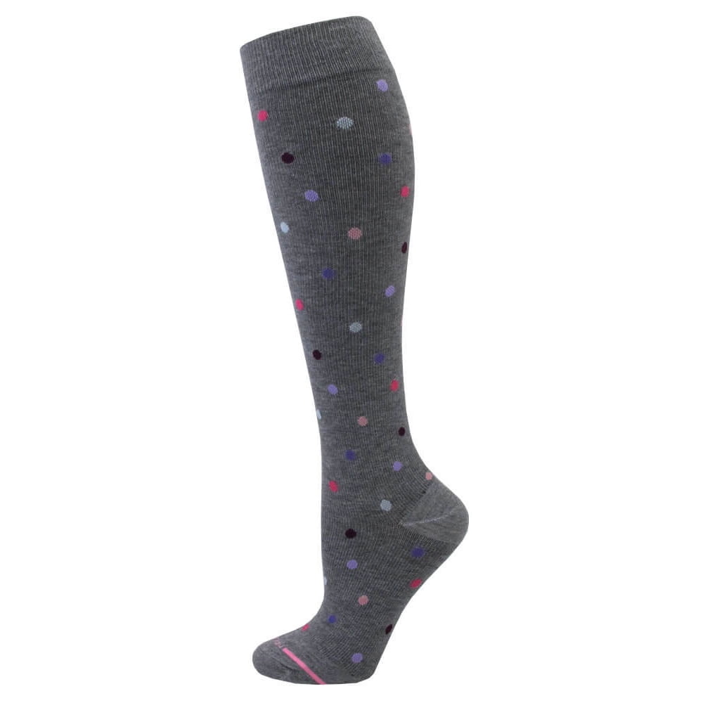 Dr. Motion Dr. Motion Womens Dancing Dots Knee High Compression Socks