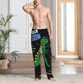 thumbnail image 6 of Lsque Space Dino Cartoon Black Print Men's Pajama Pants, Lounge Pant - Comfortable Home Wear,Elastic Waistband, Stylish Design-Large, 6 of 9