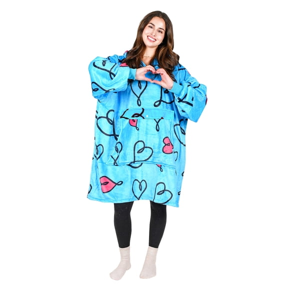 Oversized Hoodie Blanket Sweatshirt,Super Soft Warm Comfortable Fleece Giant Pullover with Large Front Pocket,for Adults Men Women Teenagers Kids Wife Girlfriend