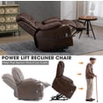 thumbnail image 3 of Power Lift Recliner Chair Sofa with Massage and Heat for Big and Tall Elderly,Infinite Positions,Single Motor,Cup Holders,and USB Ports,Faux Leather Home Theater Seat, 3 of 7