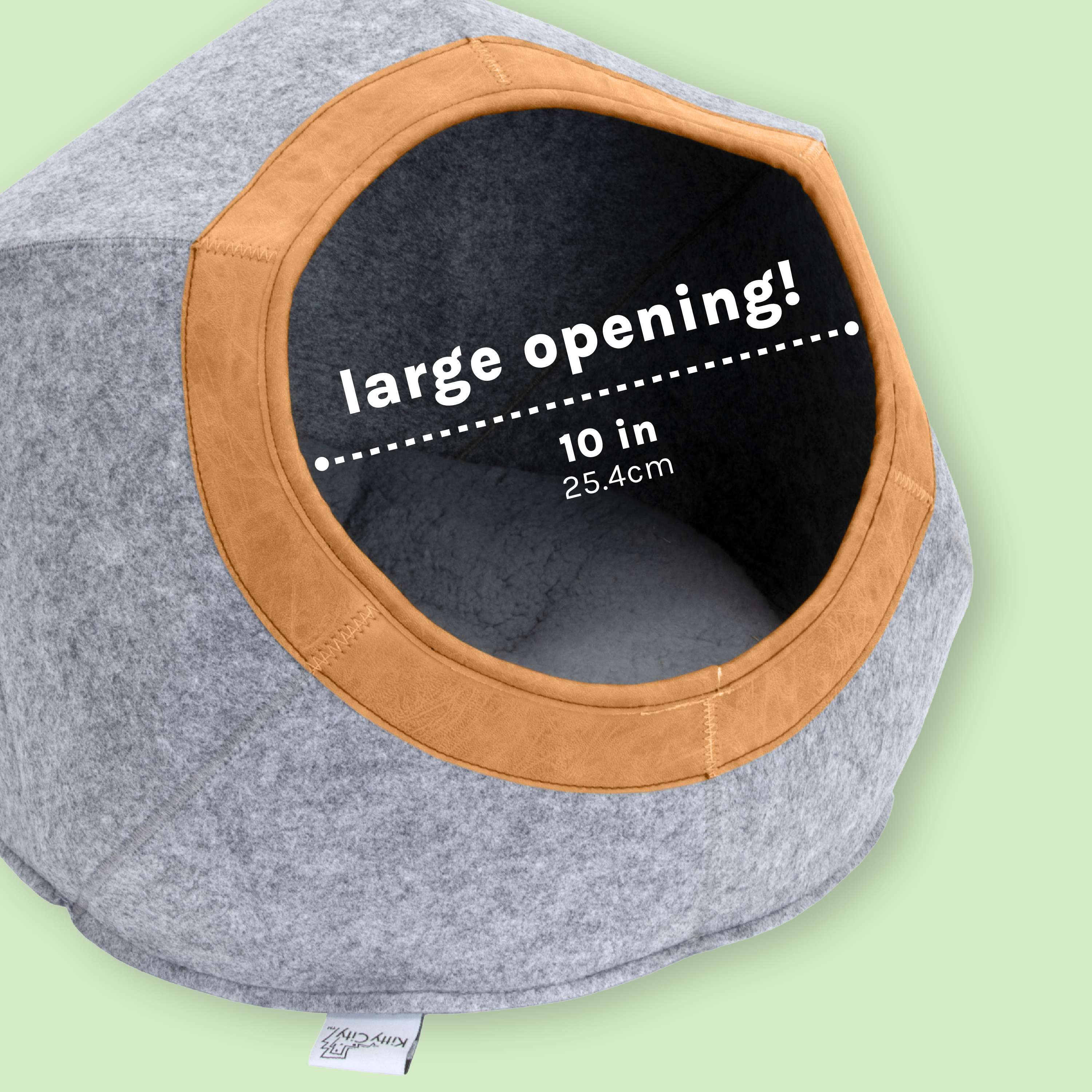 Kitty City Large Felt Cat Cave with Faux Leather Trim photo 4