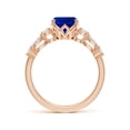 thumbnail image 2 of ANGARA Lab Grown Cushion Rectangular Blue Sapphire Engagement Ring for Women in 14K Rose Gold (Size-9x7mm) | September Birthstone, Anniversary, Jewelry Gift for Women | Lab-Grown Blue Sapphire Ring, 2 of 8