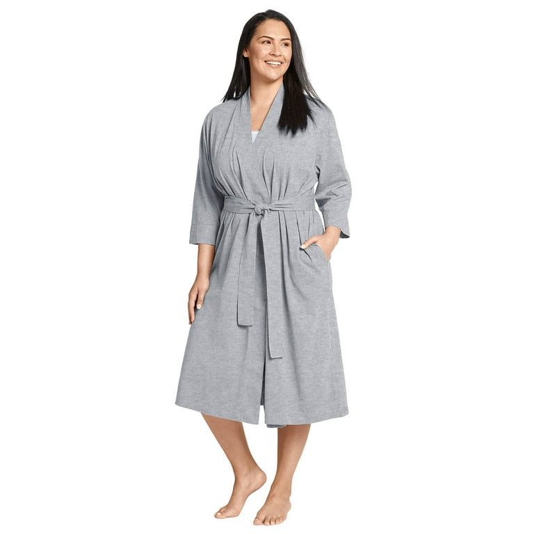 Jockey Women s Everyday Essentials 100 Cotton Long Robe Walmart