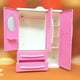 thumbnail image 5 of Hermoso armario rosa con puertas detalladas para muñecas, mini armario para guardar ropa de casa de muñecas., 5 of 9