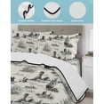 thumbnail image 4 of Quilts Queen Size Bedding Set, Nautical Lighthouse Lightweight Quilted Comforter, Farmhouse Retro Ocean Ship Map Soft Reversible Bedspread Coverlet with Pillow Covers for All Season, 90" x 96", 4 of 7