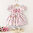 thumbnail image 2 of Rggeeun Baby Toddler Girls Print Princess Dress With Ruffled Hem Summer Casual Party Dresses Soft O-Neck Sundress, 2 of 3
