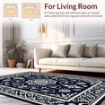 thumbnail image 2 of ODIKA 4'x6' Machine Washable Non-Slip Area Rug, Classic Damask Inspired Floral Scroll with Subtle Interlocking High Traffic Rug, Black, 438923, 2 of 7