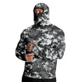 thumbnail image 3 of Havenx Sun Protection Shirts for Men Camo Long Sleeve Shirts with Mask Hooded Uv Upf 50+ Hoodie Shirt Uv Protection Outdoor Fishing Lightweight Casual Summer Blouses,Gray XL, 3 of 6