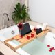 thumbnail image 1 of de bambú para bañera, carrito de bañera expandible perfecto con rejil de lectura o soporte para tableta, de baño premium que incluye Soledad bandeja de bañera cama extensible, 1 of 10