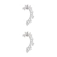 thumbnail image 4 of Jumpingount Pendientes de diamantes de imitación para mujer, pendientes sin perforaciones con Clip para la oreja, colgante de hoja, pendiente Blanco 2Conjunto, 4 of 6