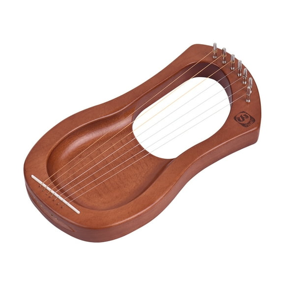 Walter.t 7-String Wooden Lyre Harp Metal Strings Mahogany Solid Wood
