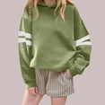 thumbnail image 2 of DxhmoneyHX Girls Sweatshirt Fashion Striped Going Out Tops Round Neck Basic Tees Casual Loose Long Sleeve Blouses Fall Winter Outfits Size 9-10Years, 2 of 3