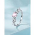 thumbnail image 4 of 1pc Exquisite Cubic Zirconia Heart & Wing Decor Silver Ring For Women For Gift, 4 of 5