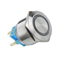 thumbnail image 3 of Mini interruptor de botón a prueba de agua de aleación de material acero inoxidable de 1 pieza / de 25 mm Yotijar Interruptor de botón pulsador LED de anillo, 3 of 5