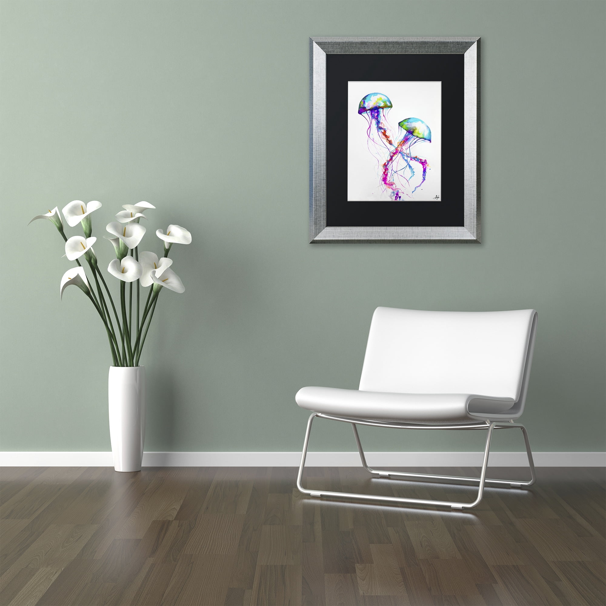 Trademark Fine Art 'Narasumas' Canvas Art by Marc Allante, Black Matte, Silver Frame
