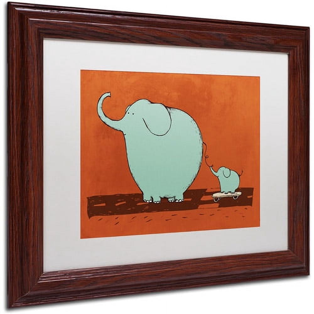 Carla Martell 'Skateboard Elephant' Matted Framed Art