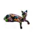 thumbnail image 1 of Decoración del hogar, decoración de habitaciones, decoración de pared, escultura de gato con grafiti, accesorio decorativo, fotos, estatua de gato, estante, dormitorio, oficina, hogar, sala de estar,, 1 of 4