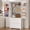 63"White, variant on Aiho 47" H Kitchen Pantry Cabinet with 2 Doors and 2 Drawers, Solid & Sturdy, Storage Cabinet for Entryway, Kitchen - White