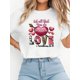 thumbnail image 1 of Camiseta informal con estampado de corazones de San Valentín para mujer. Cuello redondo, manga corta, algodón transpirable, semitransparente. Ideal para adultos, hombres, mujeres, adolescentes y jóven, 1 of 6