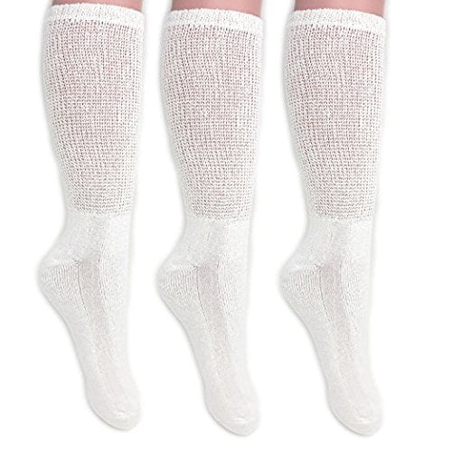 Dr. Right 3 pack Diabetic Socks Over the Calf White XL Size 1315