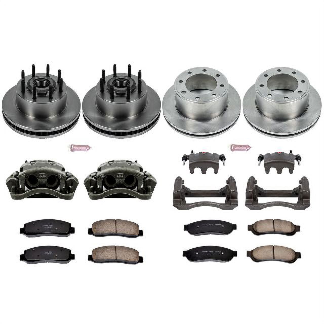 PowerStop Front and Rear Stock Replacement Brake Pad and Rotor Kit with Calipers Fits: FORD Select Models KCOE5590