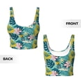 thumbnail image 5 of Haiem Tropical Floral Pattern Womens Sports Bra - U Neck Padded Low Impact Yoga Bra Workout Crop Top Gym Moisture-Wicking Workout Vest -Medium, 5 of 9