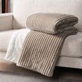 thumbnail image 4 of PAVILIA Soft Fleece Sherpa Throw Blanket for Sofa Couch Bed, Taupe, 50x60, 4 of 7