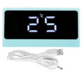 thumbnail image 1 of Reloj despertador digital LED, silencioso, inteligente, con temperatura, fecha, luminoso, pantalla grande, espejo de maquillaje de escritorio (azul), 1 of 14