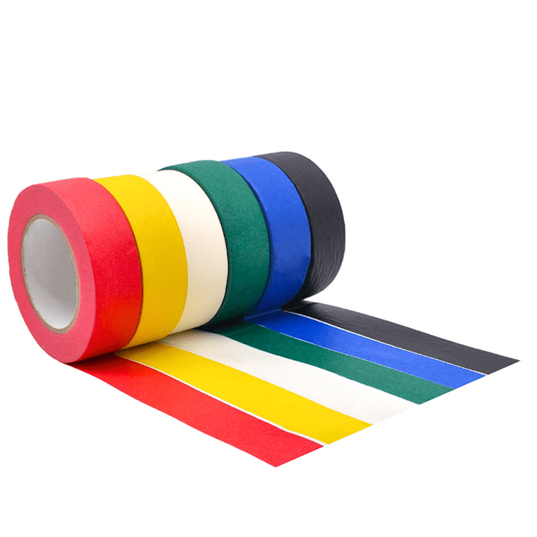 WOD Tape Colored Masking Tape Rainbow 1/4 in. x 60 yd. Fun Arts, 6 Pack