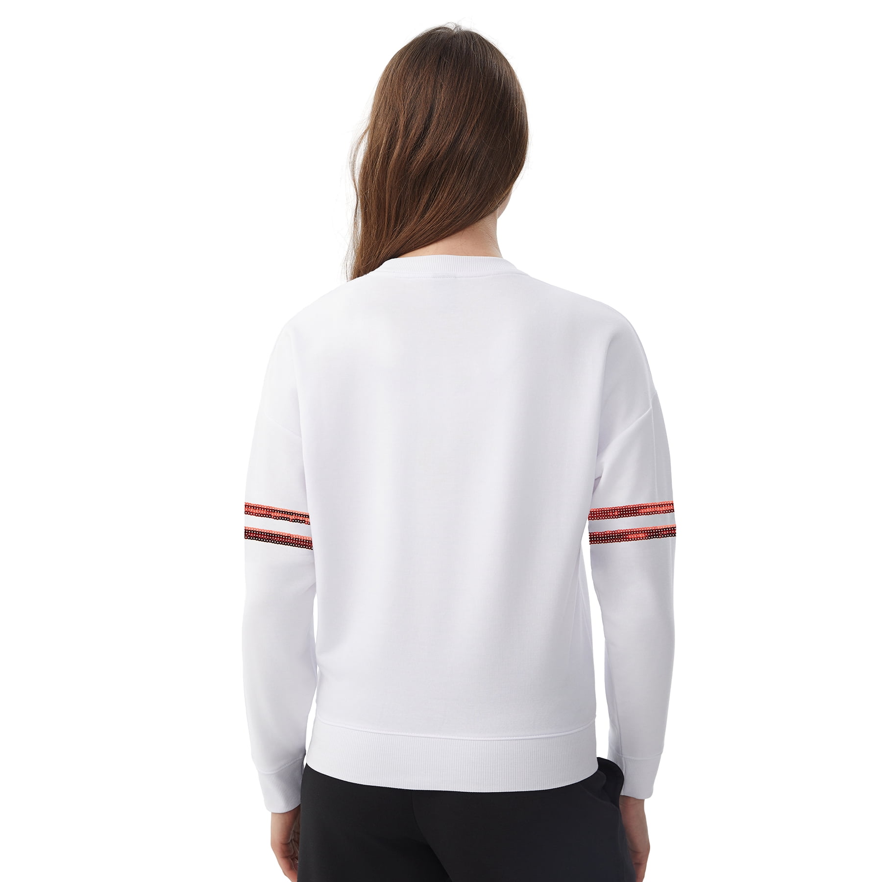 NFL Womens Tampa Bay Buccaneers Cozy Sequin Crew Neck Sweatshirt