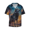 thumbnail image 5 of Daiia Moonlit Night Sky Wolf Men's Linen Shirts Short Sleeve Casual Shirts Button Down Shirt for Men Beach Summer Wedding Shirt-X-Large, 5 of 6