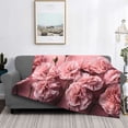 thumbnail image 2 of Fotbe Delicate Pink Carnations Manta de Franela con Estampado, Manta Ultrasuave para Cama, Sofá, Auto, Hipoalergénica y Antibolitas-50"x40", 2 of 6