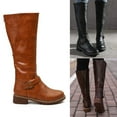 thumbnail image 3 of Women's Boots, Classic Tall Boots with Functional back Zipper and Outside Decorative, Low Heel, 3 of 8