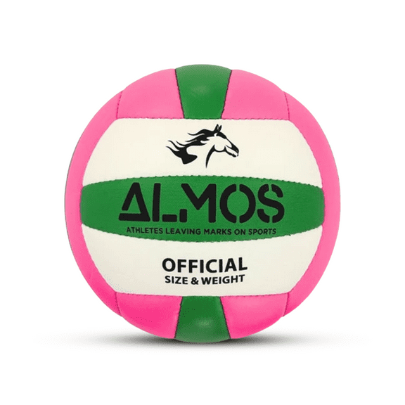 Almos Training Volleyball for Club, Indoor and Outdoor Play, Official Size 5 – Pink Green