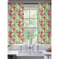 thumbnail image 2 of Tropical Leaves Sheer Curtains 63 Inch Length 2 Panels Set for Living Room/Bedroom, Summer Green Pink Flower Floral Semi Curtain Sheers Drapes Rod Pocket Curtains Window Treatment Set 52''x63''x2, 2 of 7