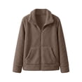 thumbnail image 4 of Nowekniz Women's Sherpa Fleece Zip Up Jacket, Long Sleeve Solid Fuzzy Sweatshirt, Warm Winter Full Zip Outwear Coat with Pockets, Casual Loose Fit Outerwear, 4 of 5