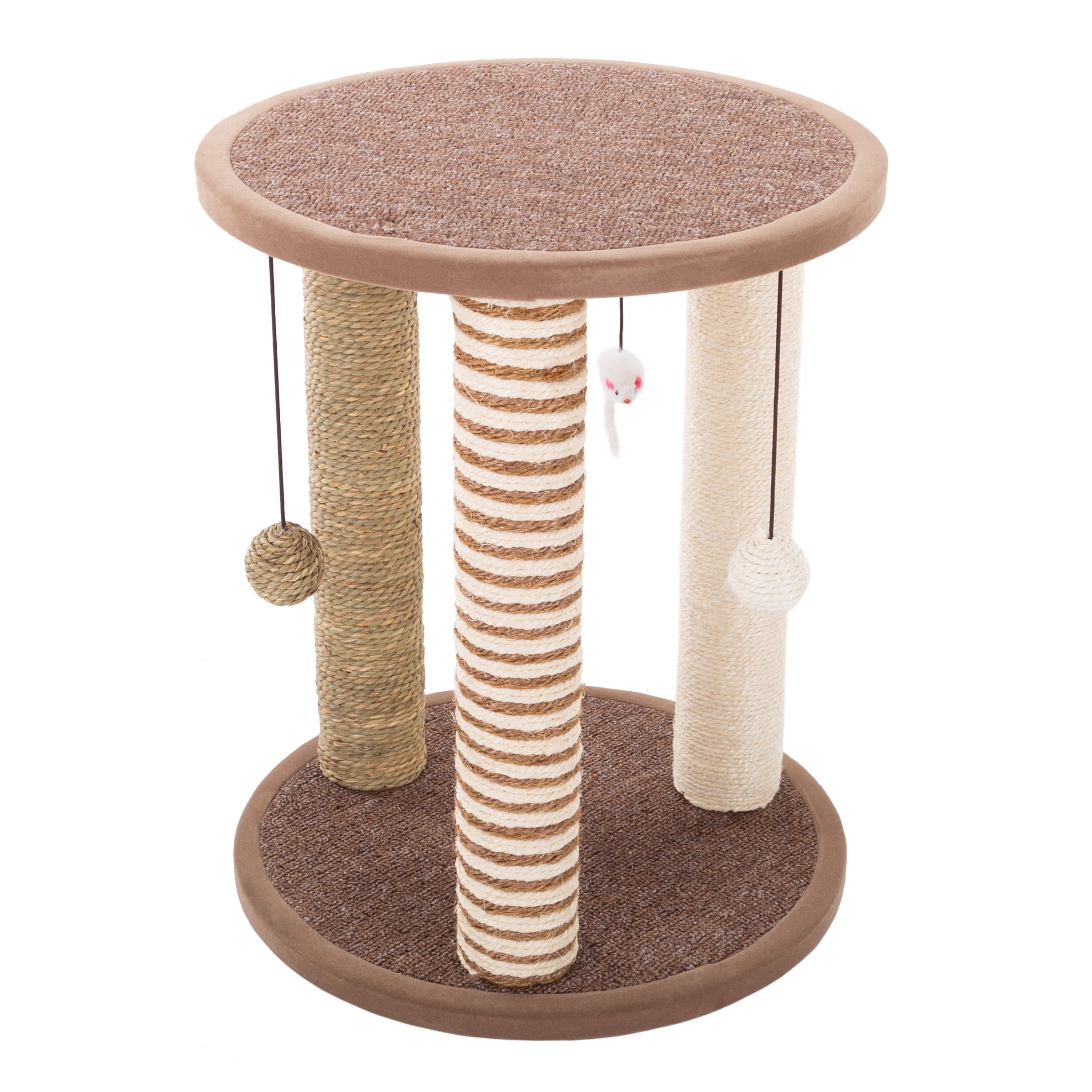 Cat Scratching Post with 3 Carpeted Scratcher Posts, Perch and Play Area, Cat Tower for Kittens and Adult Cats by PETMAKER