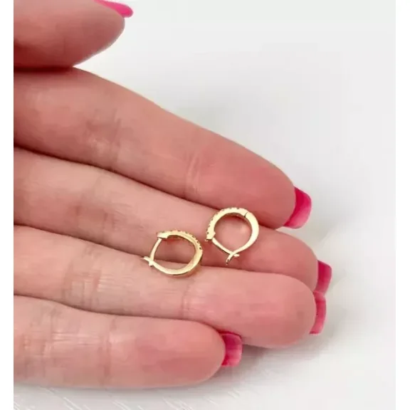 Round Cut 1Ct Lab Created Diamond Women's Hoop Earring 14K Yellow Gold Plated