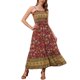 thumbnail image 2 of INSPIRE CHIC Vestido Maxi Sin Mangas de Tirantes Espagueti con Volantes de Flores Bohemio para Mujeres XS Rojo, 2 of 5
