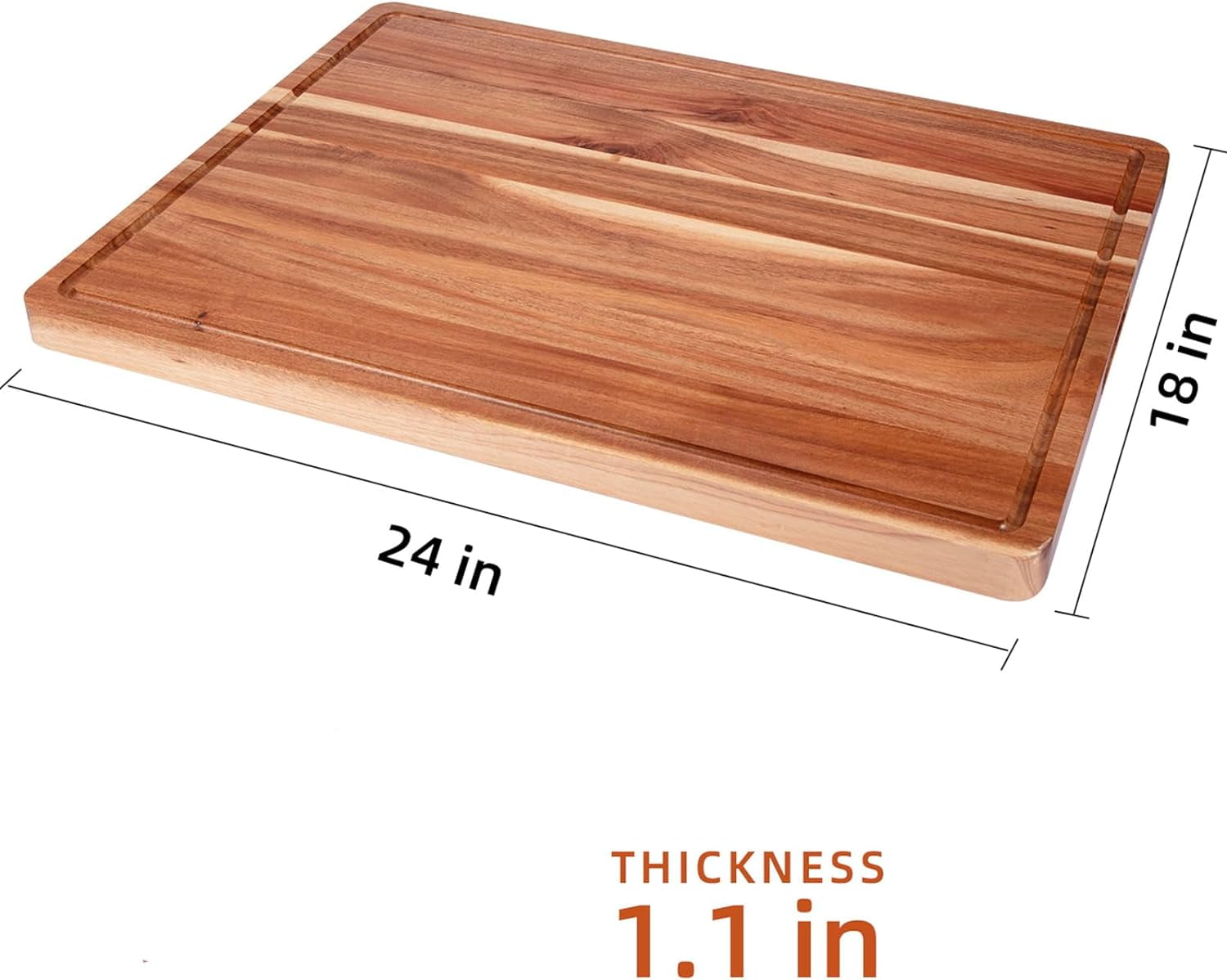 20x15 Inch Acacia Cutting Board for Kitchen, Large Wooden Cutting Board Easy Storage Wooden Chopping Boards Reversible with Juice Groove