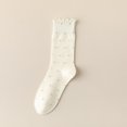thumbnail image 4 of Yuanlong Women's Ruffle Edge Crew Socks Sweat Absorbent Polka Dot Slouchy Autumn And Winter Socks Holiday Hosiery, 4 of 4