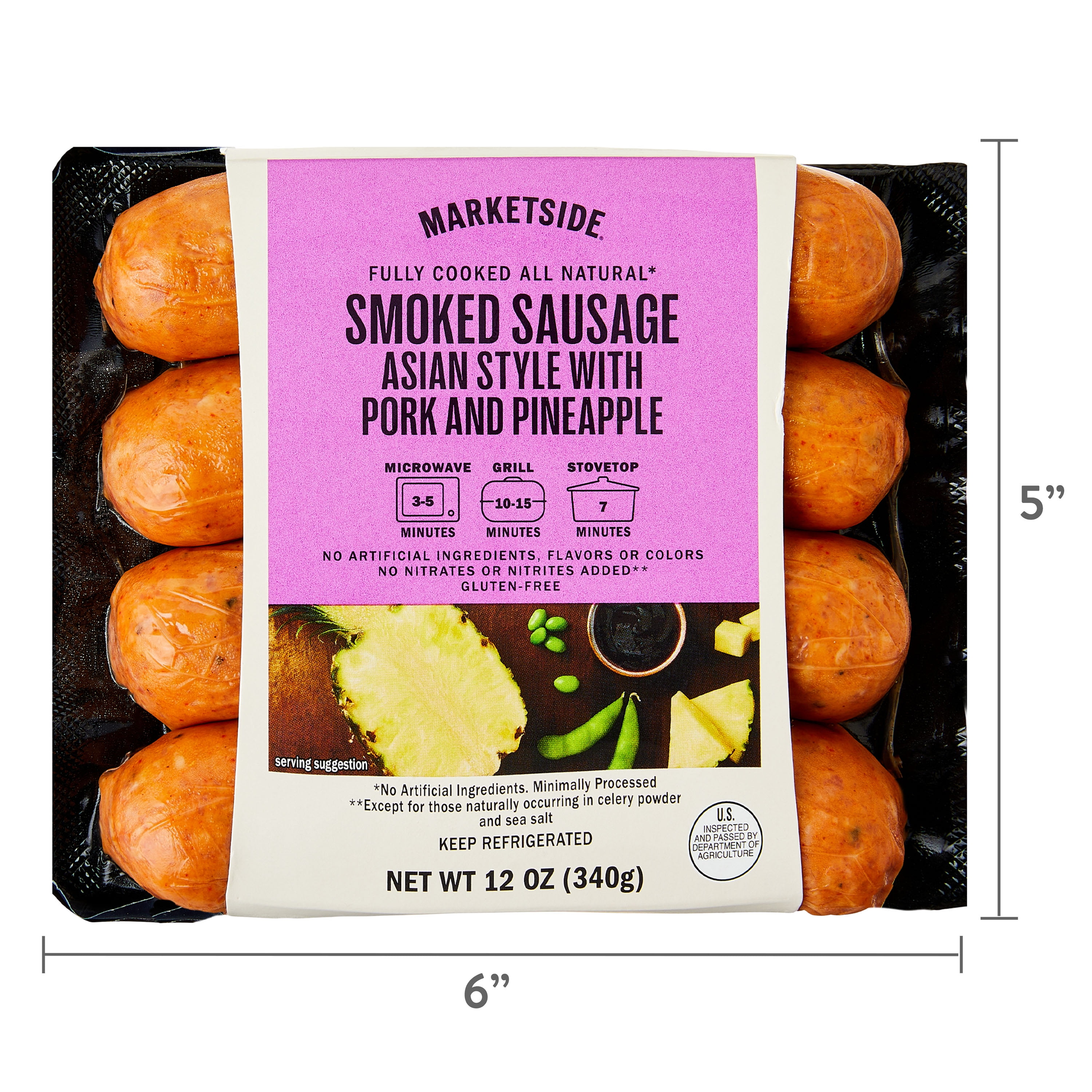Marketside Asian Style with Pork and Pineapple Smoked Sausage, 12 oz