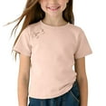 thumbnail image 2 of Blusas y camisas de manga corta con cuello redondo para niños, primavera y verano, color liso, manga corta, cuello redondo, camiseta para niños, parte superior de poliéster para niños, 2 of 6